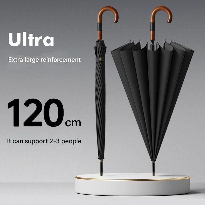 Golf Umbrella - 16-Rippen Extra-Großer Haken-Griff Regenschirm Vergrößerter und