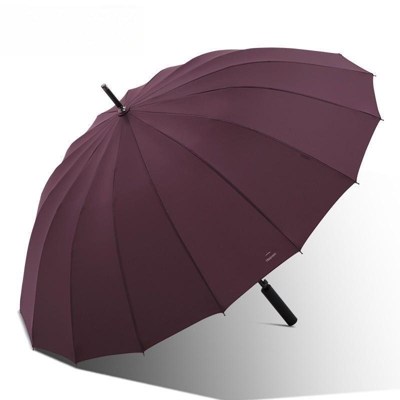 Golf Umbrella - 16-Rippen Stahlverstärkter Langer Gerader Griff Halbautomatischer